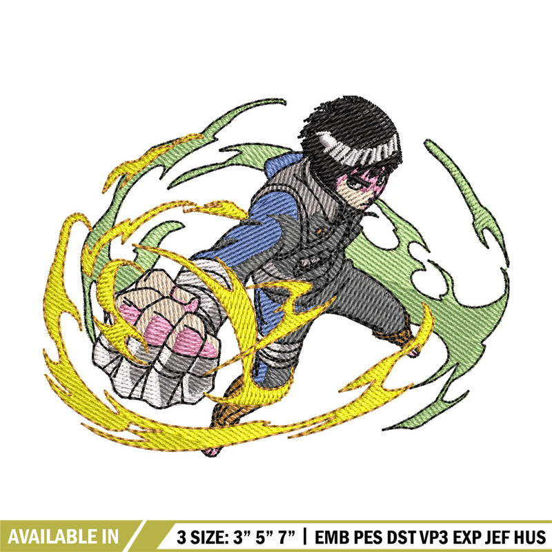 Rock lee punch embroidery design, Naruto embroidery, Anime design, Embroidery file, Digital download, Embroidery shirt.jpg
