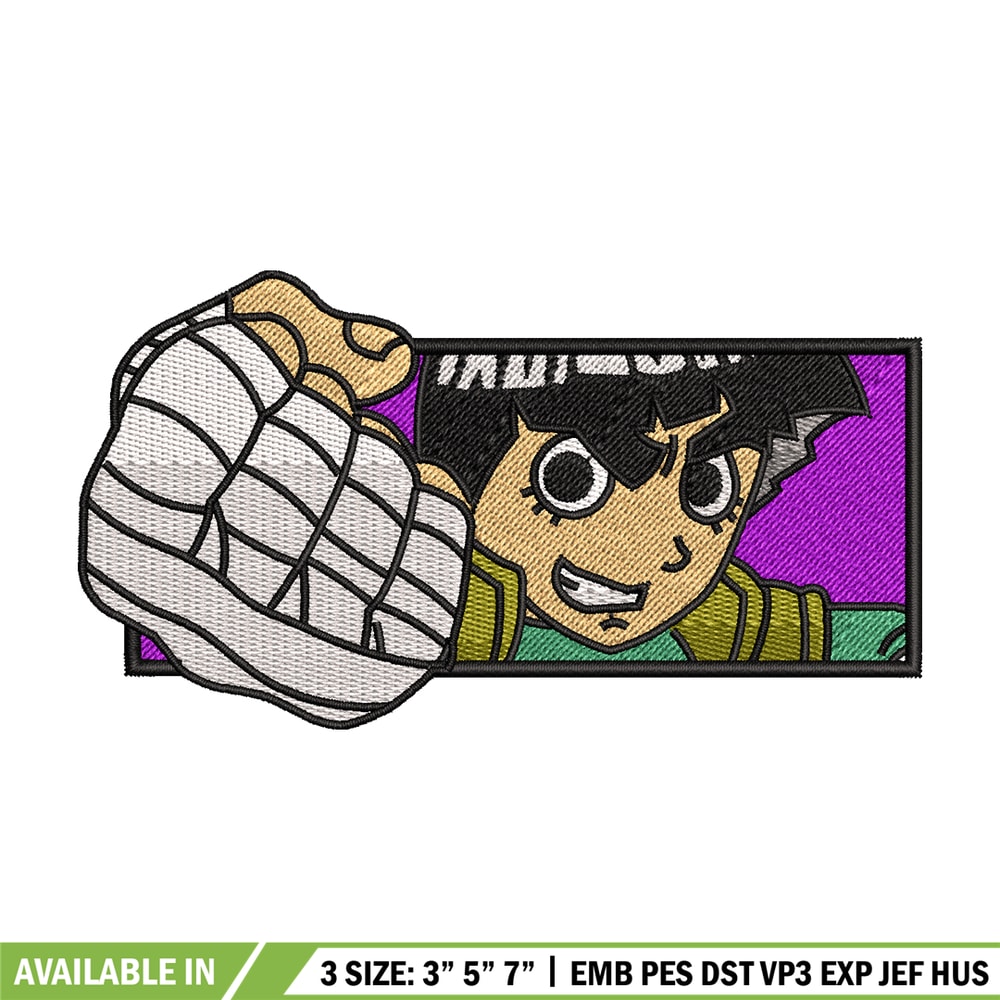 Rock lee embroidery design, Naruto embroidery, embroidery file, anime design, anime shirt, Digital download.jpg