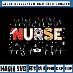 nurse christmas svg, santa christmas nurse svg, christmas design for nurse, funny christmas gifts, cute christmas cut fi