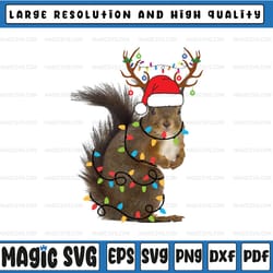 christmas squirrel lights png, christmas png, funny christmas png, christmas gift shirt, christmas gift for her png subl