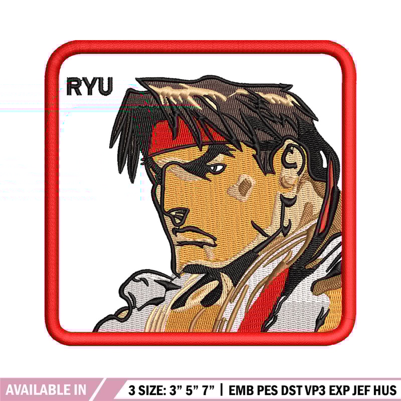 Ryu box embroidery design, Street Fighter embroidery, Anime design, Embroidery file, Embroidery shirt, Digital download.jpg