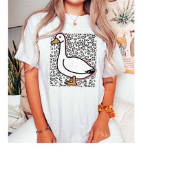 retro leopard silly goose comfort colors tee, vintage cheetah shirt, cute silly goose shirt, funny meme, silly goose uni
