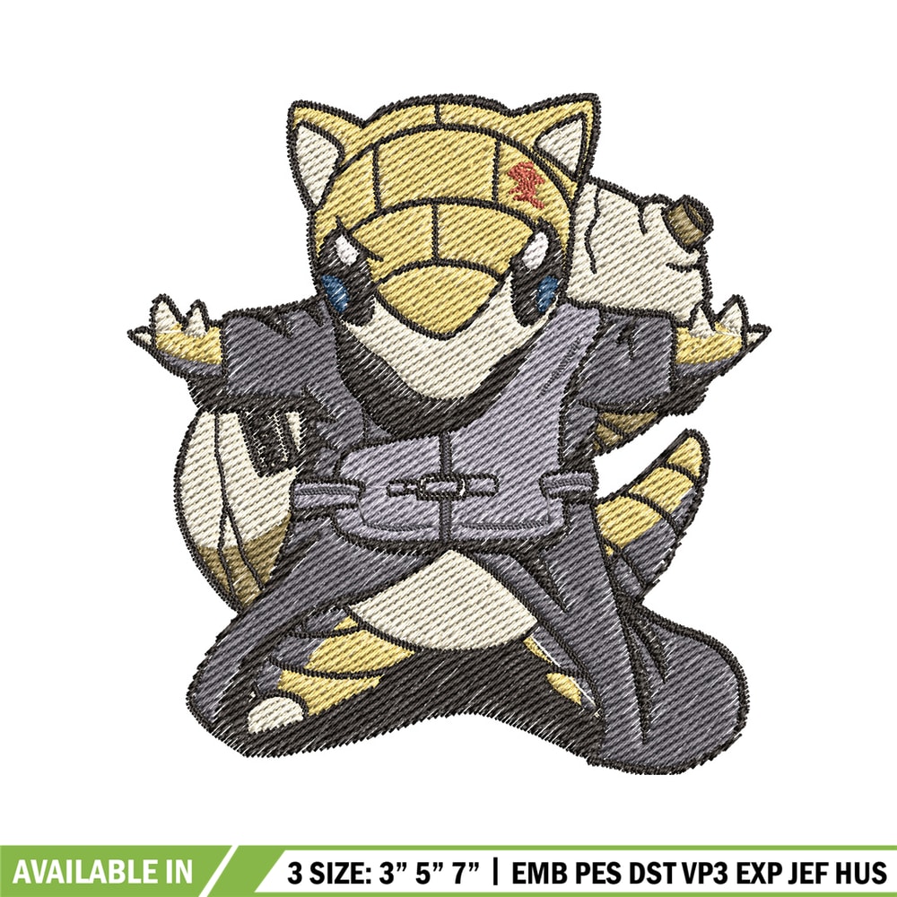 Sandshrew embroidery design, Pokemon embroidery, Anime design, Embroidery file, Digital download, Embroidery shirt.jpg