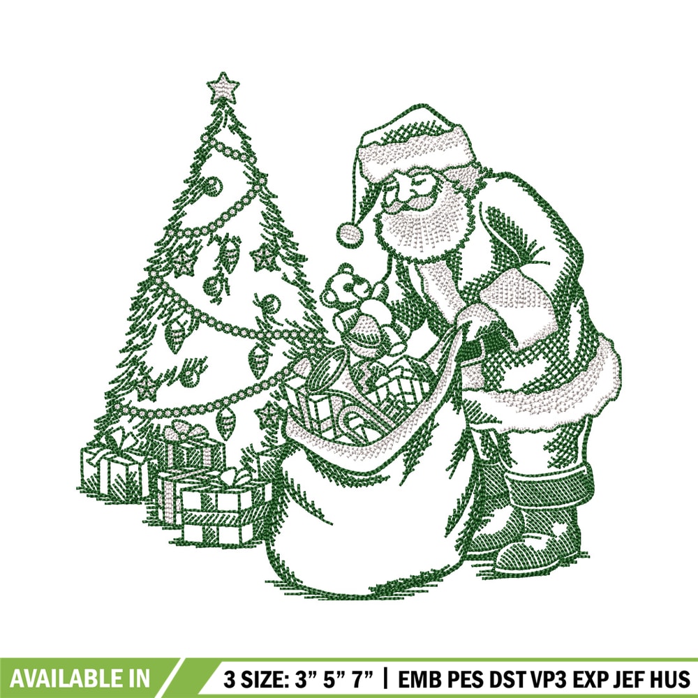 Santa gift embroidery design, Chrismas embroidery, Anime design, Embroidery file, Embroidery shirt, Digital download.jpg