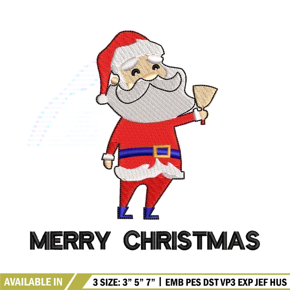 Satan ring bell embroidery design, Chrismas embroidery, Emb design, Embroidery shirt, Embroidery file, Digital download.jpg