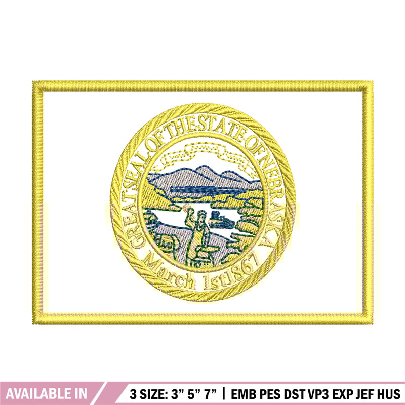 Seal Great Seal of the State of Nebraska Badge Logo embroidery design, logo embroidery, logo design, Instant download..jpg