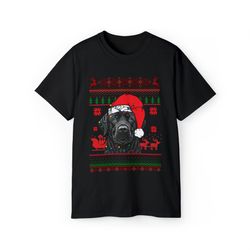 Black Lab Labrador Christmas Santa Hat Dog Ugly Shirt