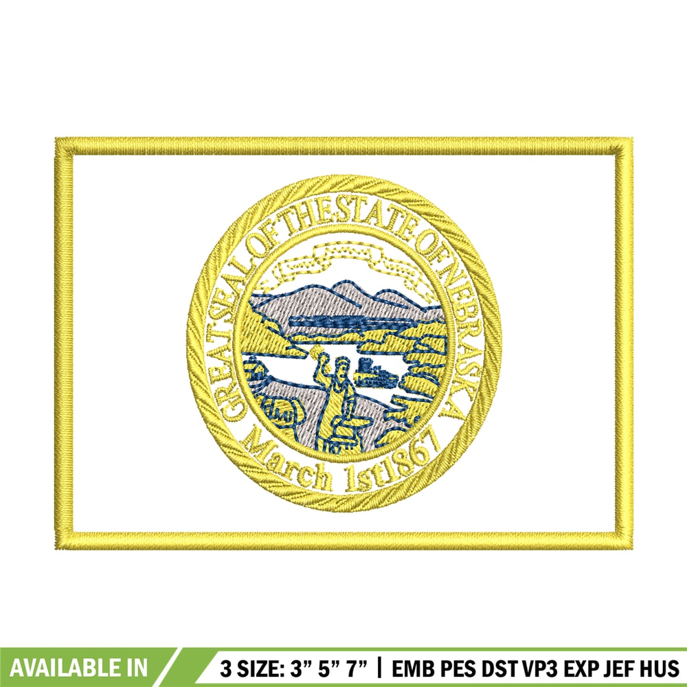 Seal Great Seal of the State of Nebraska Badge Logo embroidery design, logo embroidery, logo design, Instant download..jpg