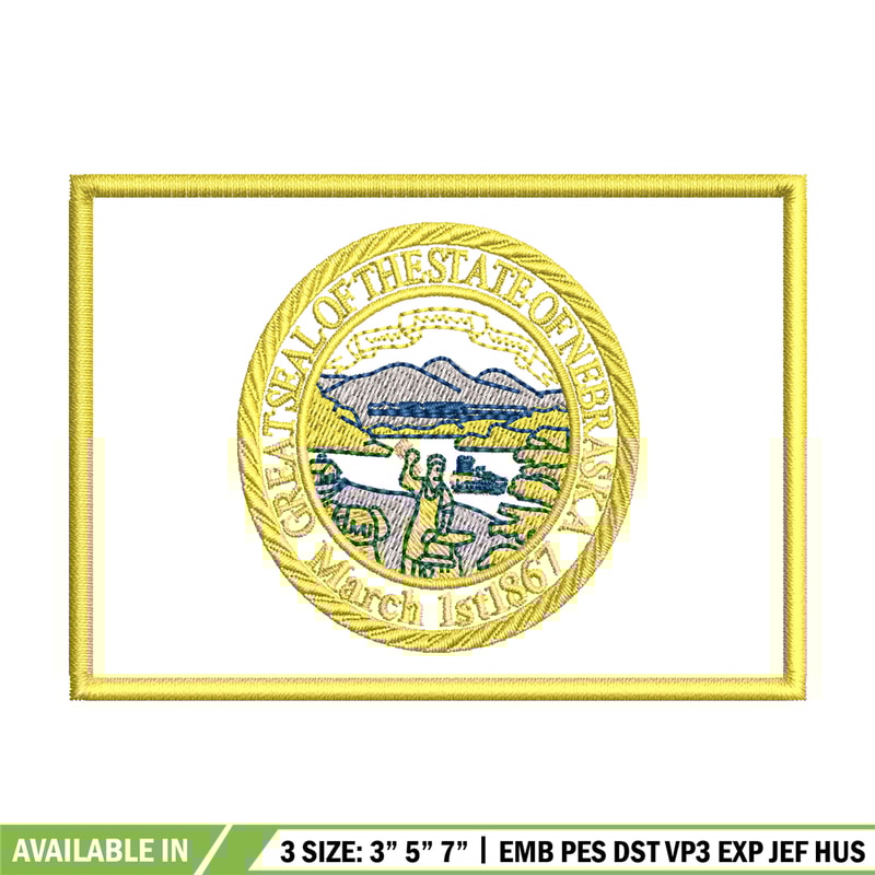 Seal Great Seal of the State of Nebraska Badge Logo embroidery design, logo embroidery, logo design, Instant download..jpg