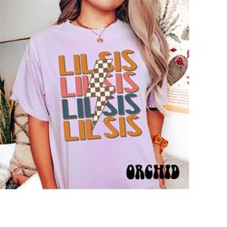 comfort colors little sister shirt, lil sister crew tee, retro sister tshirts, little girl shirt, lil girl gang crewneck