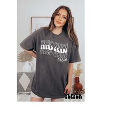 comfort colors third grade teacher group shirts, 3rd grade teacher gift, retro teacher shirt, back to school shirts, thi