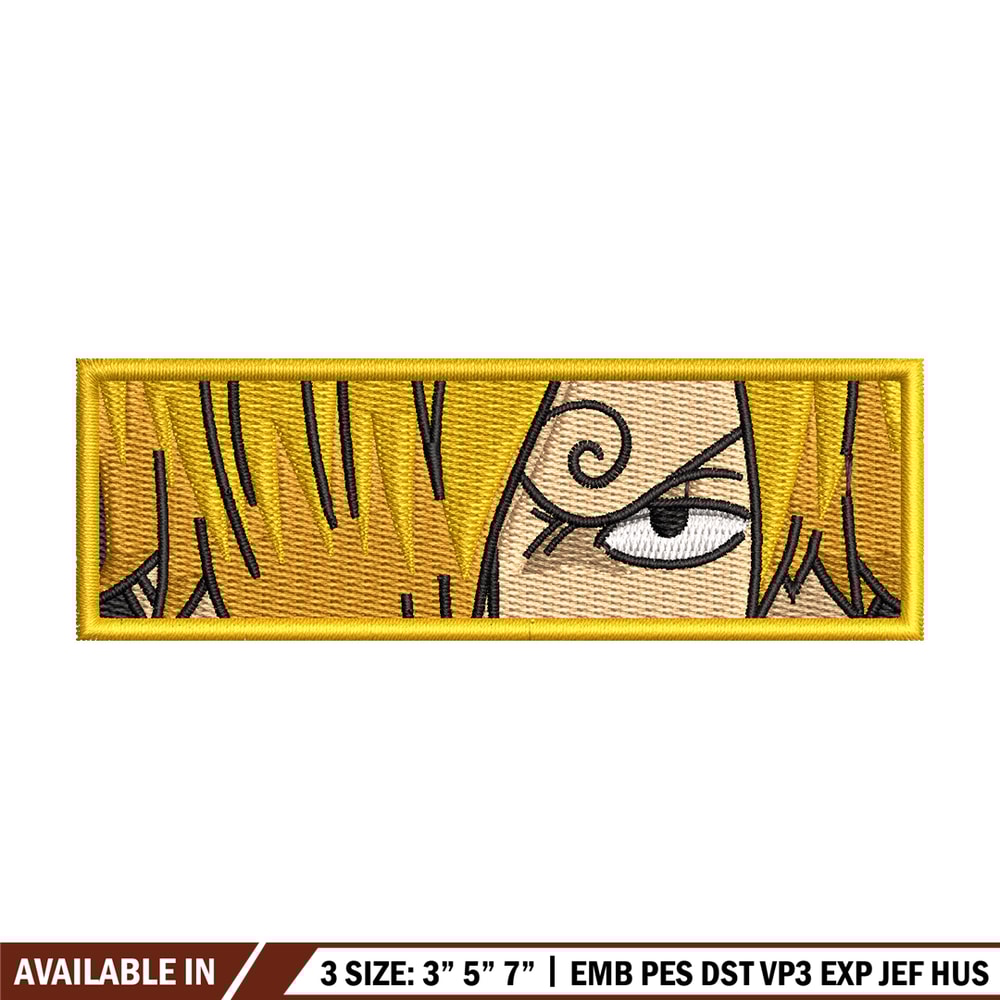 Sanji eyes embroidery design, One piece embroidery, Anime design, Embroidery file, Embroidery shirt, Digital download.jpg