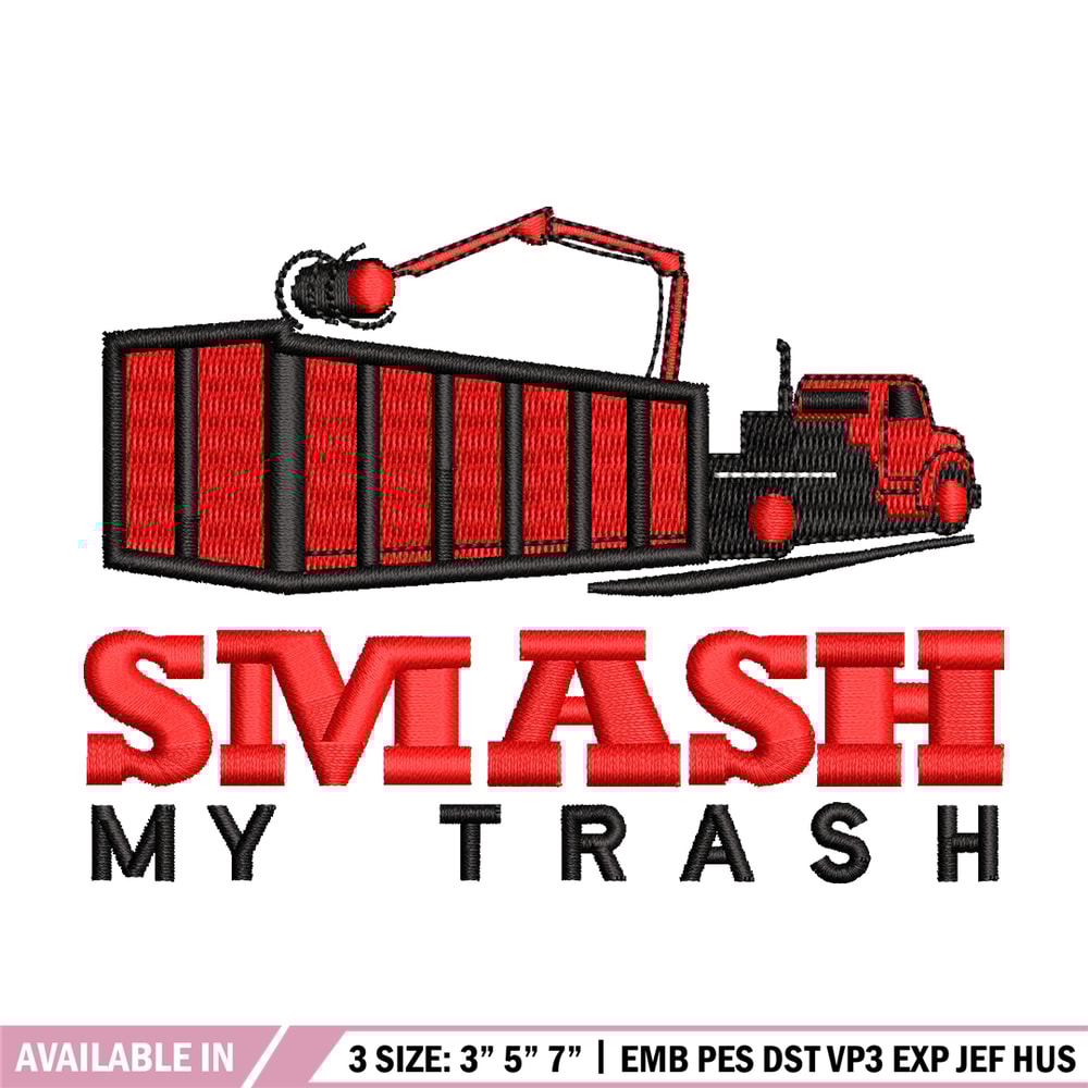 Smash My Trash logo embroidery design, logo embroidery, logo design, logo shirt, Embroidery shirt, Instant download.jpg
