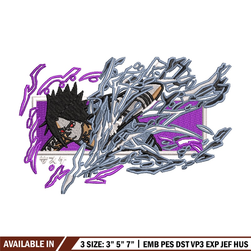 Sasuke chidori embroidery design, Naruto embroidery, Anime design, Embroidery shirt, Embroidery file, Digital download.jpg