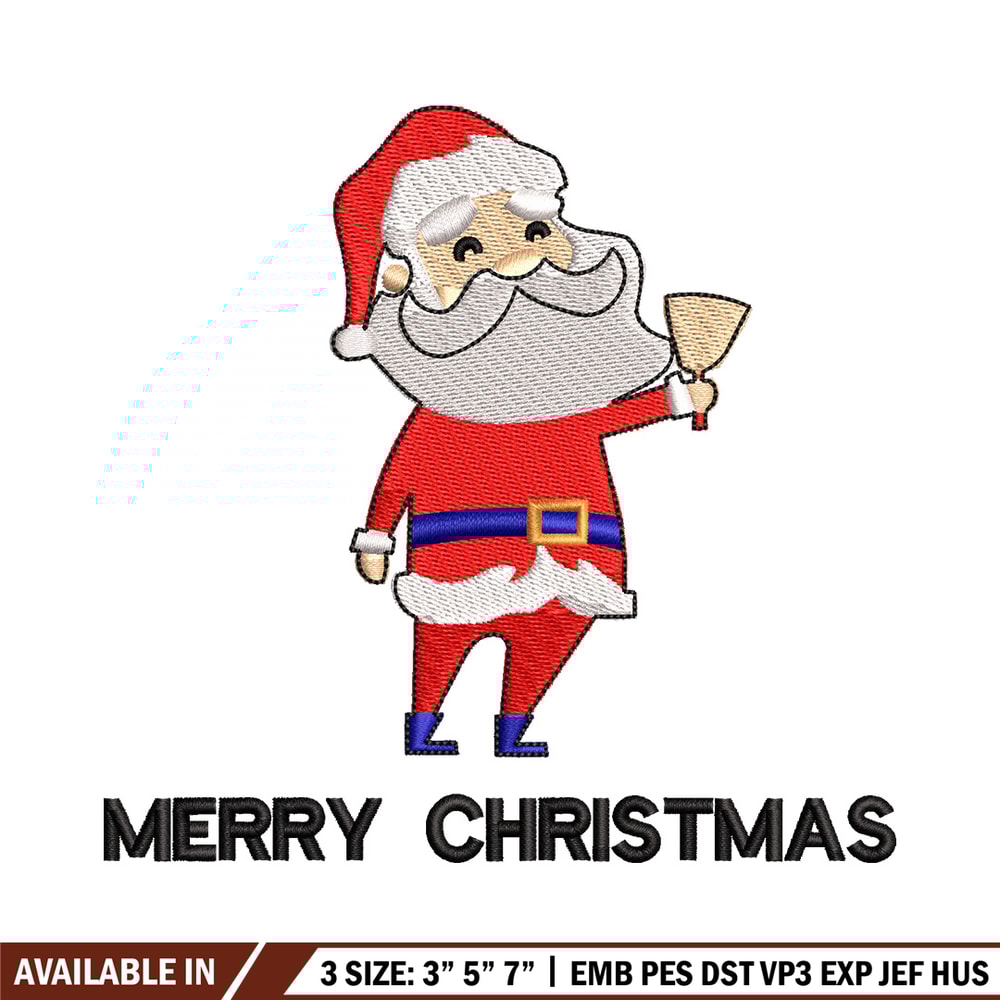 Satan ring bell embroidery design, Chrismas embroidery, Emb design, Embroidery shirt, Embroidery file, Digital download.jpg