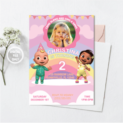 personalized file coco baby birthday invitation | custom coco invitation | coco watermelon | nursery rhymes | photo