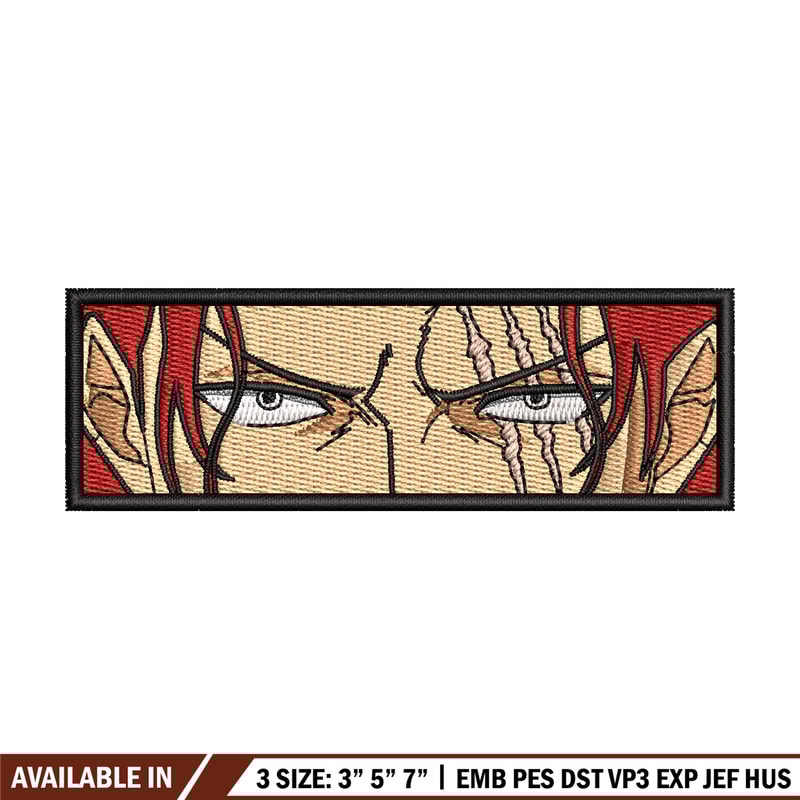 Shank eyes embroidery design, One piece embroidery, Anime design, Embroidery shirt, Embroidery file, Digital download.jpg
