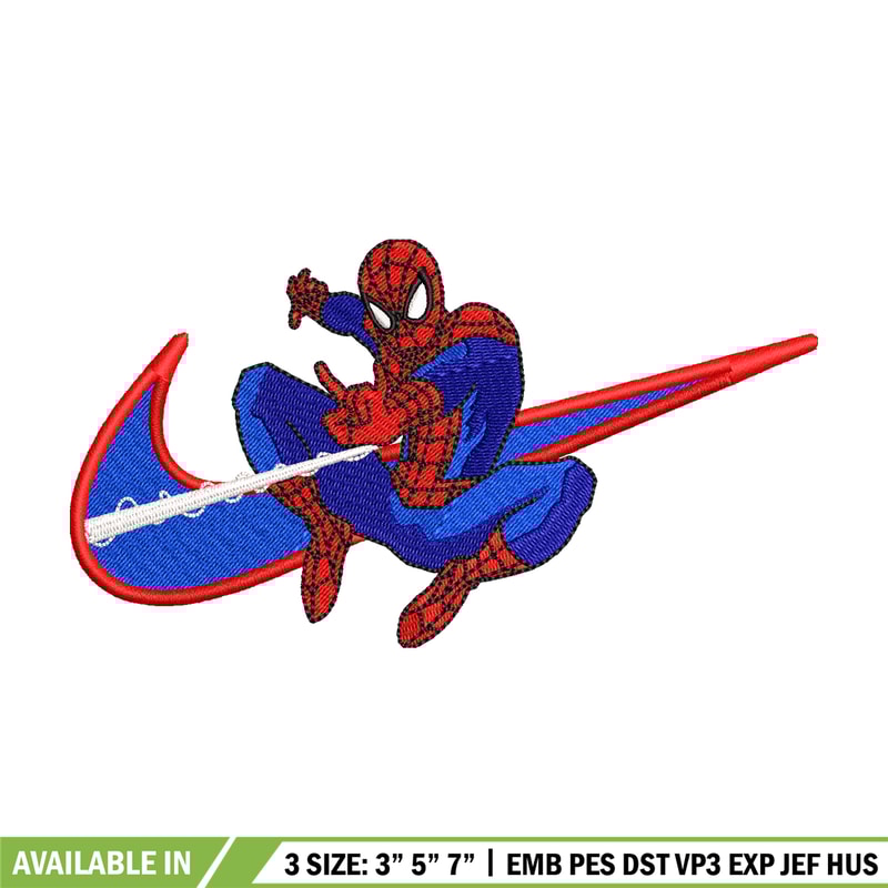 spaiderman Nike Logo embroidery design, spaiderman embroidery, Nike design, Logo shirt, digital download.jpg