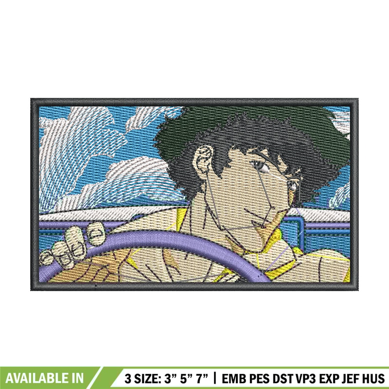 Spike box embroidery design, Cowboy bebop embroidery, Anime design, Embroidery shirt, Embroidery file, Digital download.jpg