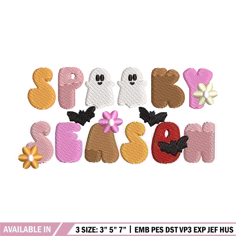 Spooky season embroidery design, Spooky embroidery, Embroidery file, Embroidery shirt, Emb design, Digital download.jpg