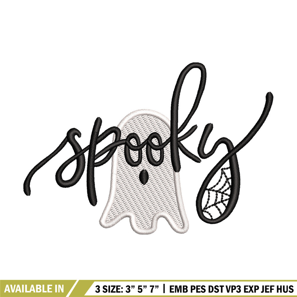 Spooky ghost embroidery design, Spooky embroidery, Emb design, Embroidery shirt, Embroidery file, Digital download.jpg