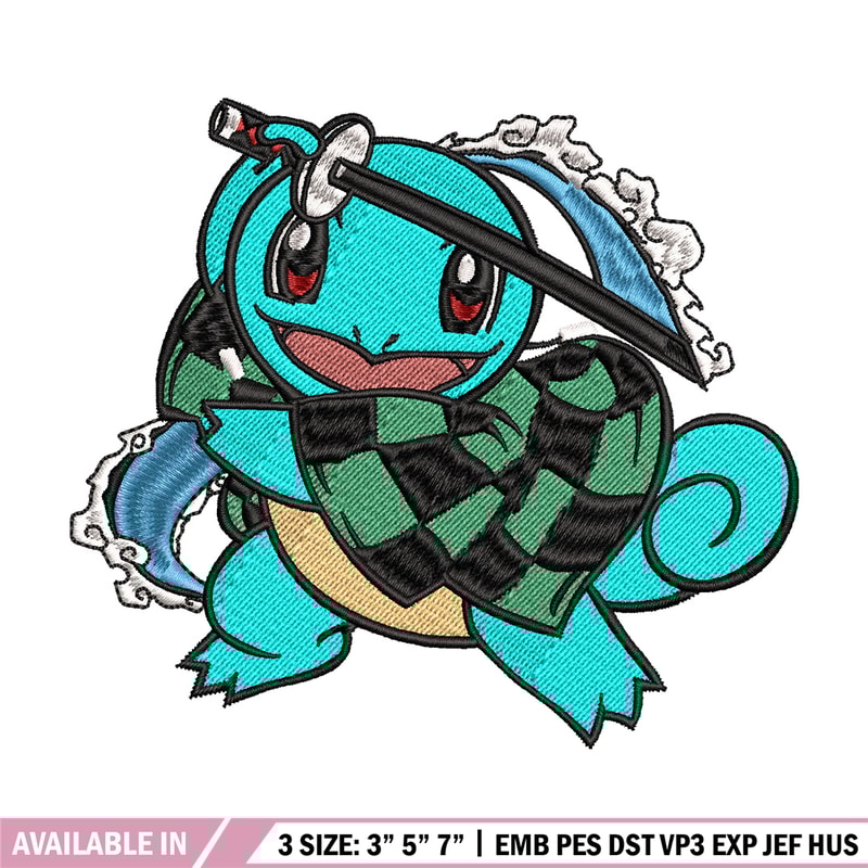 Squirtle embroidery design, Pokemon embroidery, Anime design, Embroidery file, Embroidery shirt, Digital download.jpg