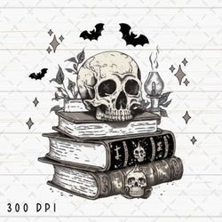Spooky Spell Books Skull Halloween PNG