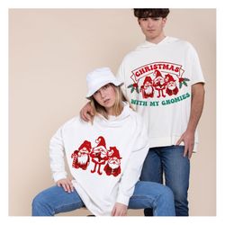 christmas with my gnomies svg, gnome svg, kids christmas svg, boy winter shirt, boy holidays svg, snow cute svg files fo
