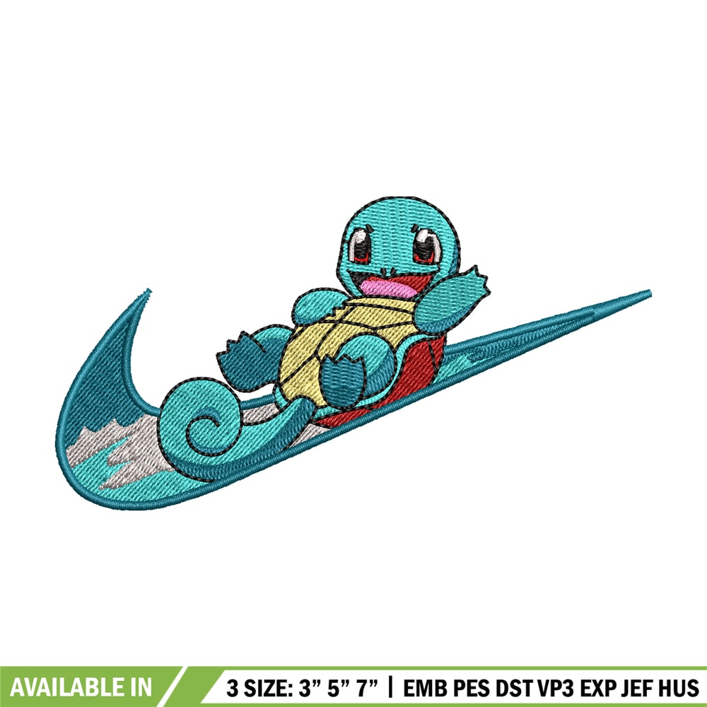 Squirtle Nike embroidery design, Pokemon embroidery, embroidery file, anime design, anime shirt, Digital download.jpg