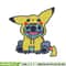 Stitch Pikachu logo embroidery design, Stitch Pikachu embroidery, Embroidery shirt, logo design, Instant download.jpg