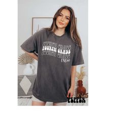 comfort colors fourth grade teacher group shirts, 4th grade teacher gift, retro teacher shirt, back to school shirts, 4t