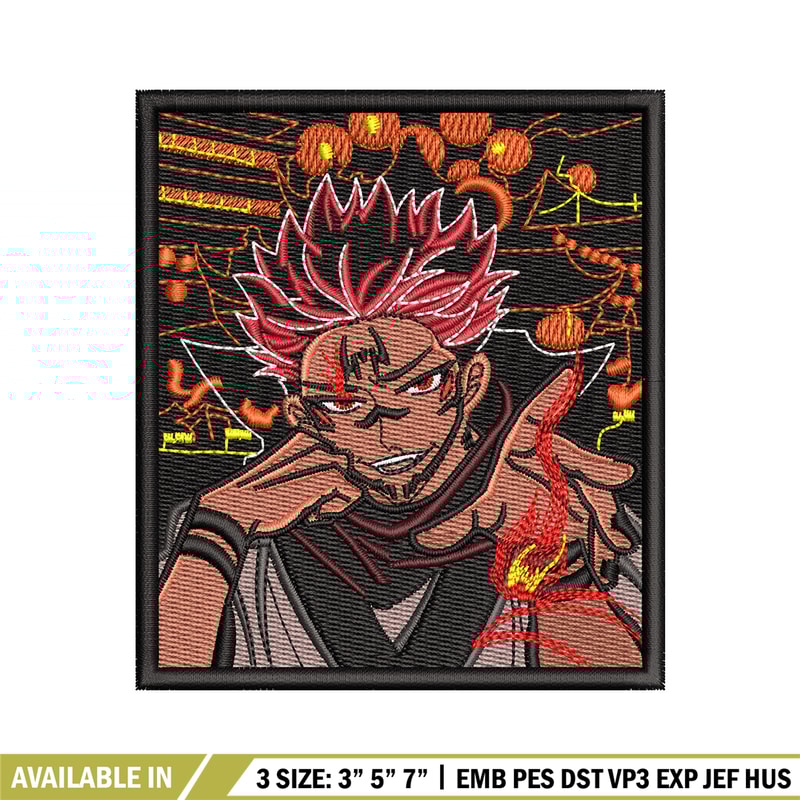 Sukuna frame embroidery design, Sukuna embroidery, Embroidery shirt, Embroidery file, Anime design, Digital download.jpg