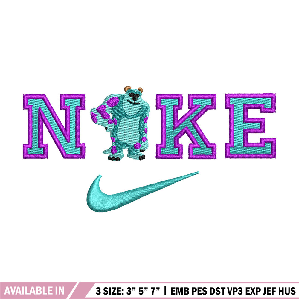 Sullivan x nike embroidery design, Disney embroidery, Embroidery file, Embroidery shirt, Nike design, Digital download.jpg