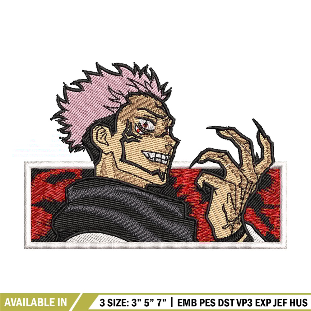 Sukuna red embroidery design, Sukuna embroidery, Embroidery shirt, Embroidery file, Anime design, Digital download.jpg