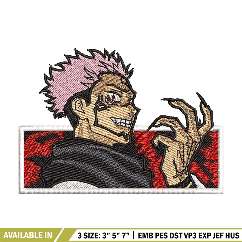 Sukuna red embroidery design, Sukuna embroidery, Embroidery shirt, Embroidery file, Anime design, Digital download.jpg