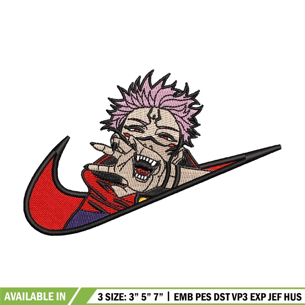 Sukuna nike embroidery design, Jujutsu embroidery, Nike design, Embroidery shirt, Embroidery file, Digital download.jpg