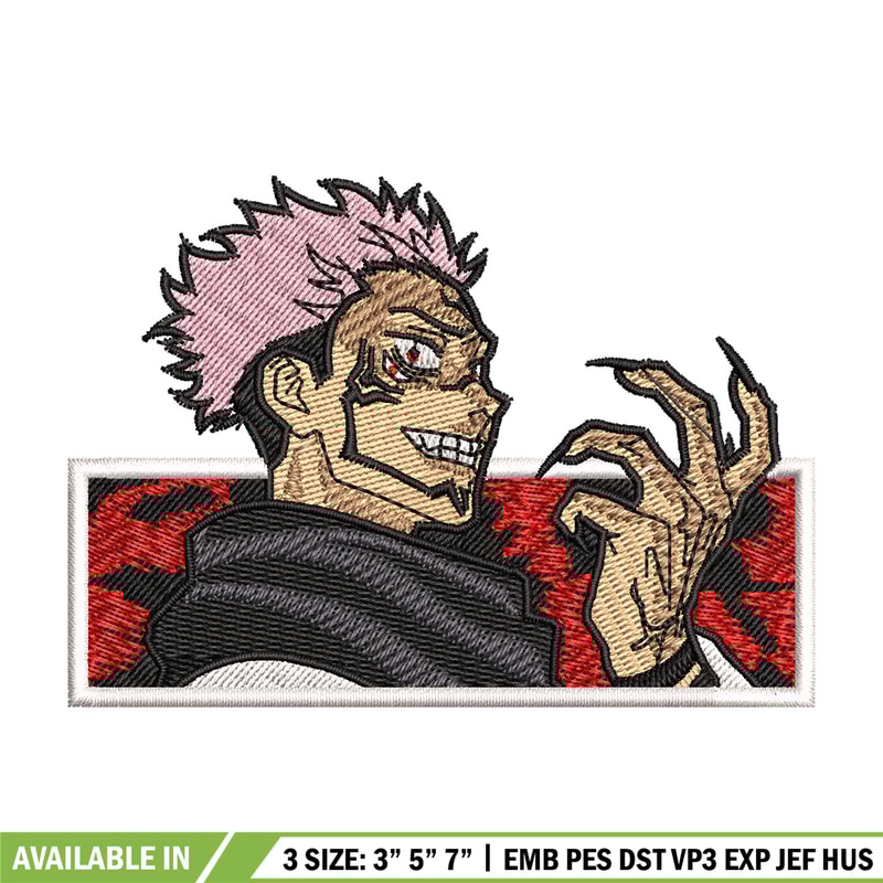 Sukuna red embroidery design, Sukuna embroidery, Embroidery shirt, Embroidery file, Anime design, Digital download.jpg