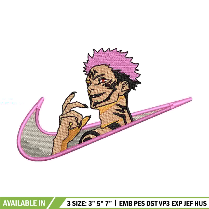 Sukuna smile Nike embroidery design, Jujutsu kaisen embroidery, Nike design, anime design, logo shirt, Digital download.jpg
