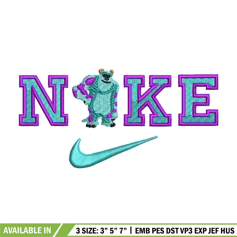 Sullivan nike embroidery design, Disney embroidery, Nike design, Embroidery shirt, Embroidery file, Digital download.jpg