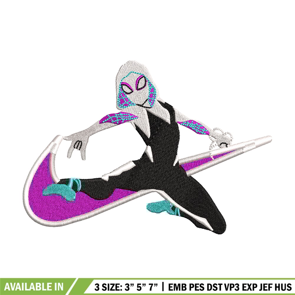 Superhero Nike embroidery design, Nike Spiderwen embroidery, Nike design, movie design, logo shirt, Digital download.jpg