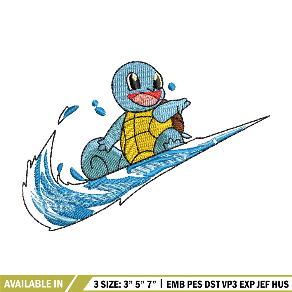 Swoosh squirtle embroidery design, Pokemon embroidery,Anime design,Embroidery file, Embroidery shirt, Digital download.jpg