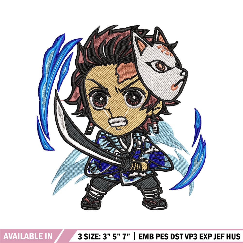 Tanjiro chibi embroidery design, Kimetsu no Yaiba embroidery, embroidery file, anime design, anime shirt, Digital download.jpg