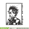 Tanjiro black embroidery design, Tanjiro embroidery, Embroidery shirt, Embroidery file, Anime design, Digital download.jpg