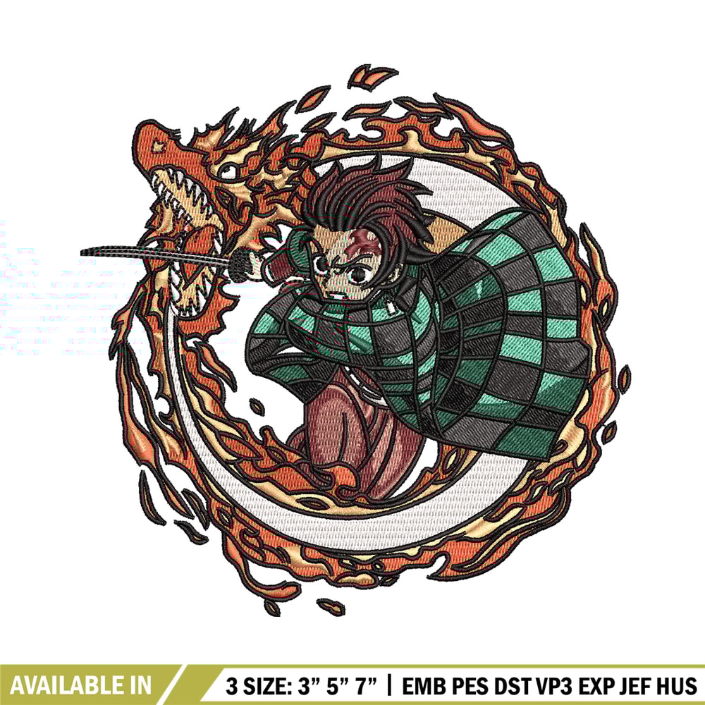 Tanjiro fire embroidery design, Tanjiro embroidery, Anime design, Embroidery shirt, Embroidery file, Digital download.jpg