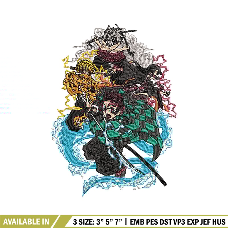 Tanjiro friends embroidery design, Kimetsu no Yaiba embroidery, logo design, anime design, anime shirt, Digital download.jpg