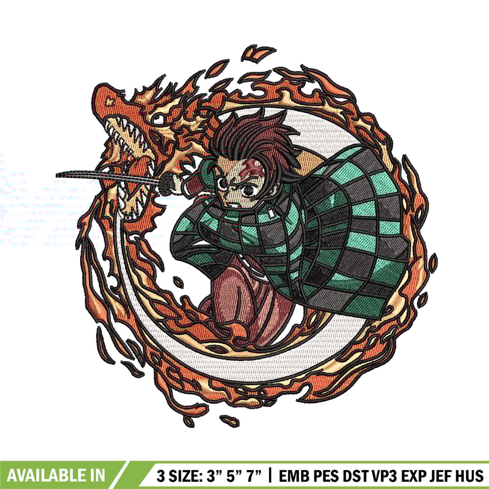 Tanjiro fire embroidery design, Tanjiro embroidery, Anime design, Embroidery shirt, Embroidery file, Digital download.jpg