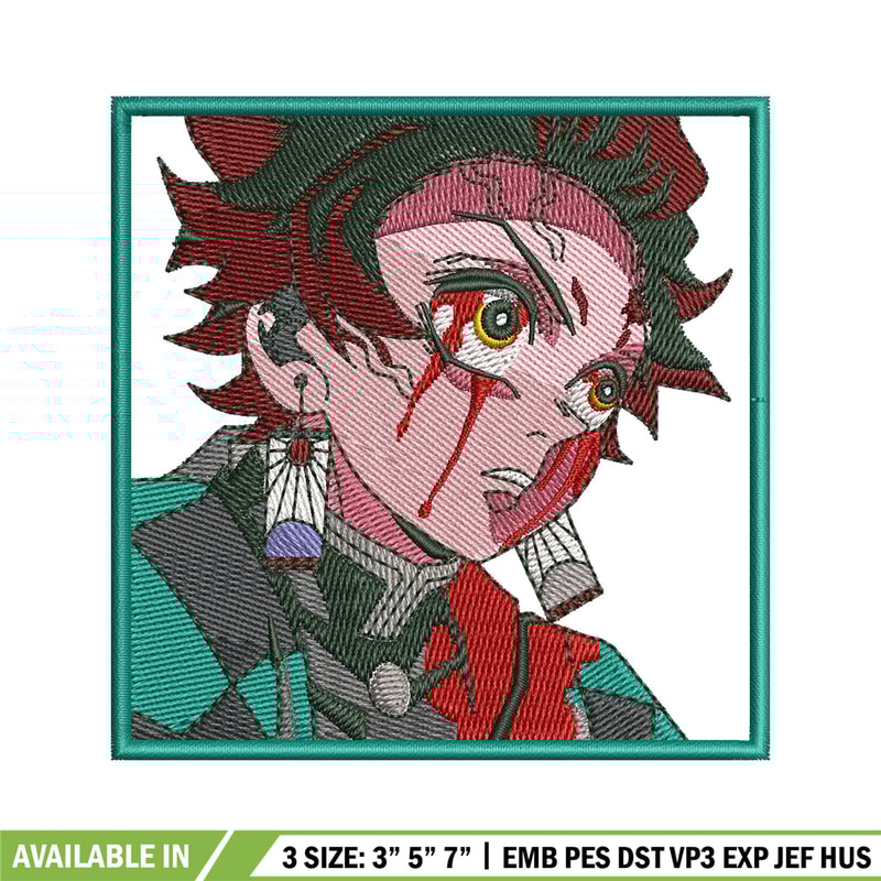 Tanjiro green embroidery design, Tanjiro embroidery, Anime design, Embroidery shirt, Embroidery file, Digital download.jpg