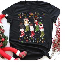 cat stockings christmas shirt, cat lover shirt, vintage cat shirt, cat christmas shirt, cat owner gift