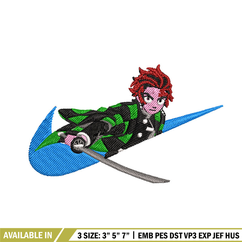 Tanjiro sword Nike embroidery design, Kimetsu no Yaiba embroidery, Nike design, anime design, Digital download.jpg