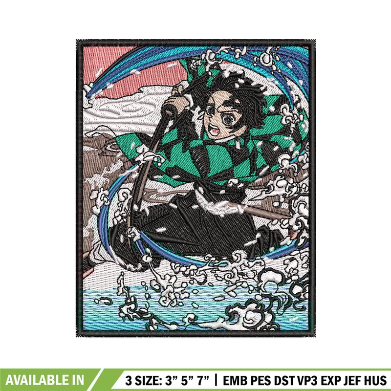 Tanjiro water embroidery design, Tanjiro embroidery, Anime design, Embroidery shirt, Embroidery file, Digital download.jpg
